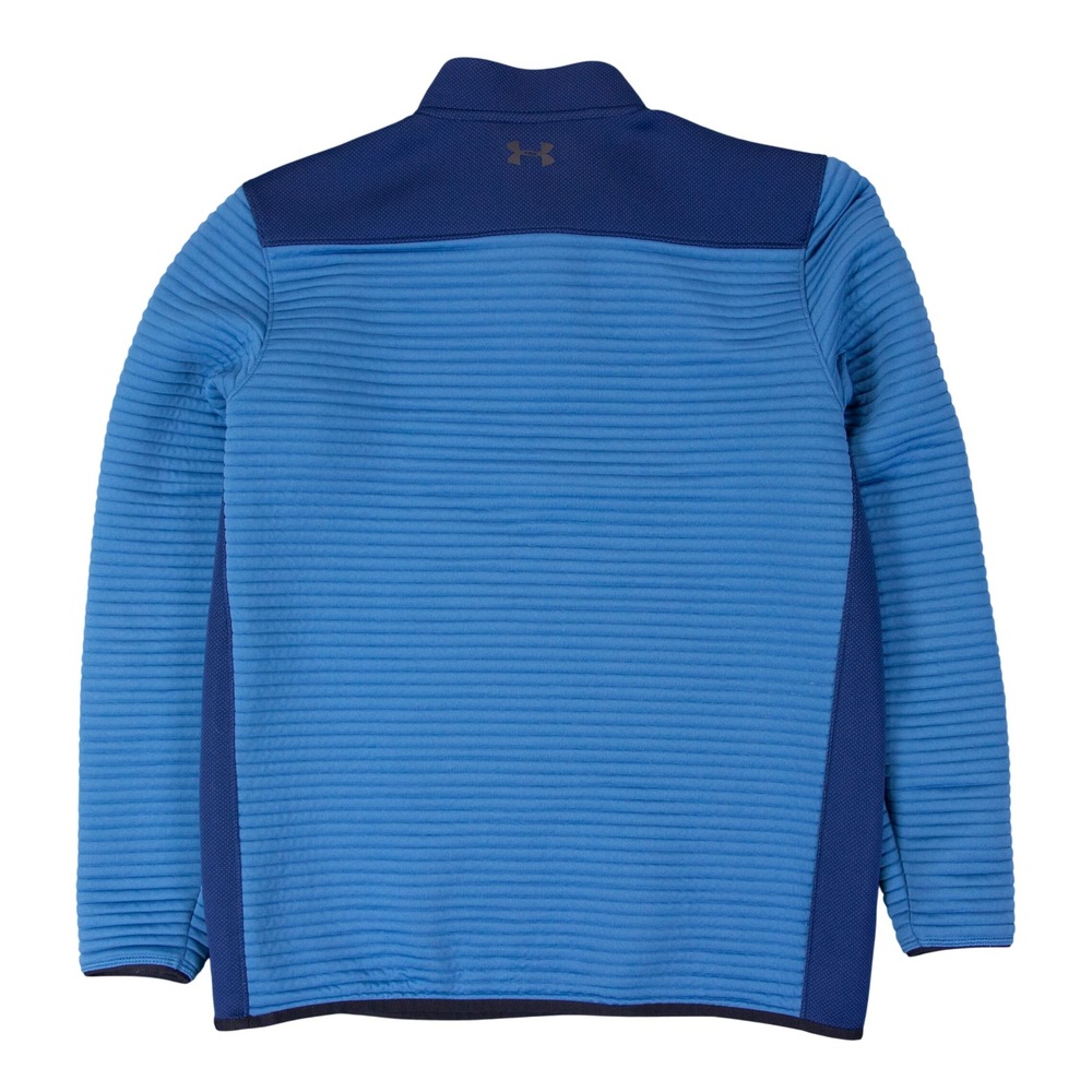 Under Armour Mens M ColdGear Golf 1/4 Zip‎ Pullover Blue Textured Ribbed - Picture 3 of 11